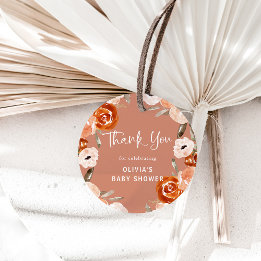 Orange Terracotta Boho | Babydusche Geschenkanhänger