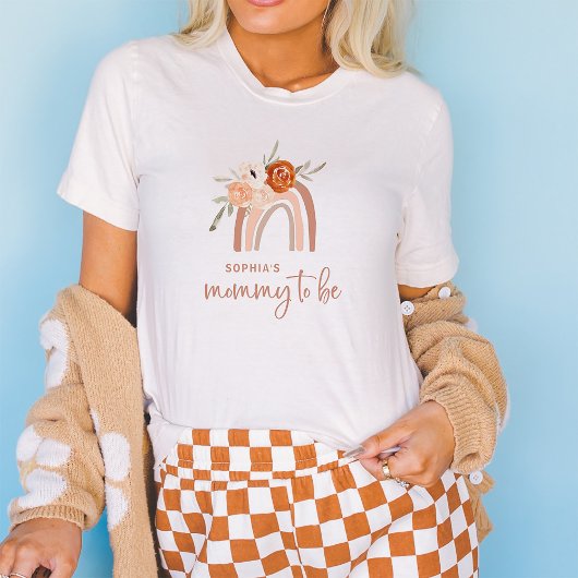 Orange Terracotta Boho | Mommy to Be Rainbow T-Shirt