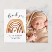 Orange Terracotta Boho Rainbow Baby Dusche 2 Foto Postkarte (Vorderseite)