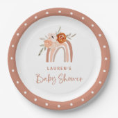 Orange Terracotta Boho | Rainbow Baby Dusche Pappteller (Vorderseite)