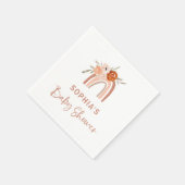 Orange Terracotta Boho | Rainbow Baby Dusche Serviette (Ecke)