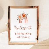 Orange Terracotta Boho Rainbow Baby Dusche Willkom Poster