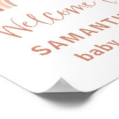 Orange Terracotta Boho Rainbow Baby Dusche Willkom Poster (Ecke)