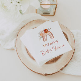 Orange Terracotta Boho | Rainbow Baby Shower Serviette