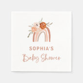 Orange Terracotta Boho | Rainbow Baby Shower Serviette (Vorderseite)