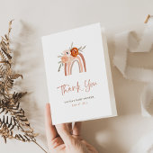 Orange Terracotta Boho | Regenbogen Dankeskarte