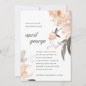 ORANGE TERRACOTTA FLORAL BRAUTPARTY EINLADEN DANKESKARTE (Vorderseite)