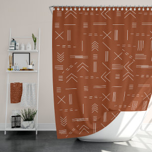 Orange Terracotta Gorgeous Geometrie Muster Duschvorhang