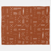 Orange Terracotta Gorgeous Geometrie Muster Fleecedecke (Vorderseite (Horizontal))