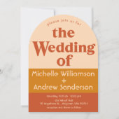 Orange Terracotta Moderne Retro Arte Einladung (Vorderseite)