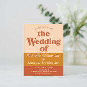 Orange Terracotta Moderne Retro Einladungspostkarte (Stehend Vorderseite)