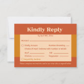 Orange Terracotta Moderne Retro QR Code RSVP Karte (Vorderseite)