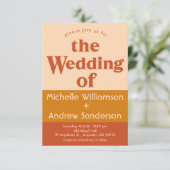 Orange Terracotta Moderner Retro 3,5 x 5 Einladung (Stehend Vorderseite)