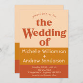 Orange Terracotta Modernes Retro 12x18 Einladung (Vorne/Hinten)