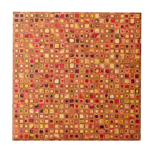 Orange 'Terracotta' Textured Mosaic Tiles Pattern Fliese (Vorderseite)