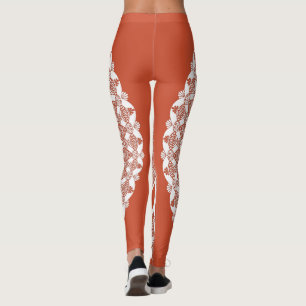 Orange Terracotta Tristyns Mandala Leggings