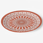 Orange Terracotta Tristyns Mandala Pappteller (Schrägansicht)