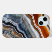 Orange Terracotta White Black Agate Geode Case-Mate iPhone Hülle (Rückseite (Horizontal))