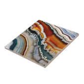 Orange Terracotta White Black Agate Geode Fliese (Seite)