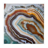 Orange Terracotta White Black Agate Geode Fliese (Vorderseite)