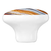 Orange Terracotta White Black Agate Geode Keramikknauf (Seitenansicht)