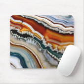 Orange Terracotta White Black Agate Geode Mousepad (Mit Mouse)