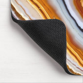 Orange Terracotta White Black Agate Geode Mousepad (Ecke)