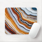 Orange Terracotta White Black Agate Geode Mousepad (Mit Mouse)