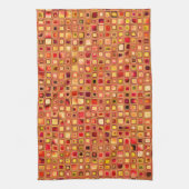 Orange "Terrakotta" maserte Mosaik-Fliesen-Muster Handtuch (Vertikal)