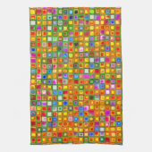 Orange "Terrakotta-" mehrfarbiges Fliesen-Muster Handtuch (Vertikal)