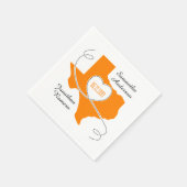 Orange Texas Curling Ribbon Wedding Date Serviette (Ecke)
