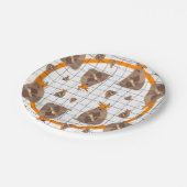 Orange Texas Graduate Armadillo Pappteller (Schrägansicht)