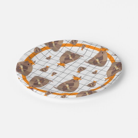 Orange Texas Graduate Armadillo Pappteller (Schrägansicht)