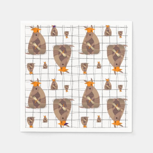 Orange Texas Graduate Armadillo Serviette (Vorderseite)