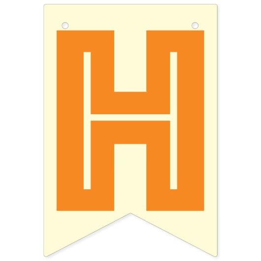 ORANGE TEXT UND CREME FÄRBEN ☆ GLÜCKLICHES ☆ WIMPELKETTE (Zweite Fahne)