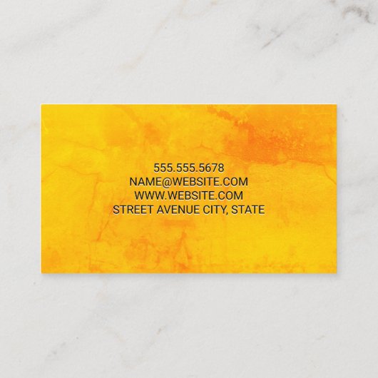Orange Textur Hintergrund Visitenkarte (Rückseite)