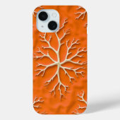 Orange Texture iPhone Case with Organic Pattern (Rückseite)