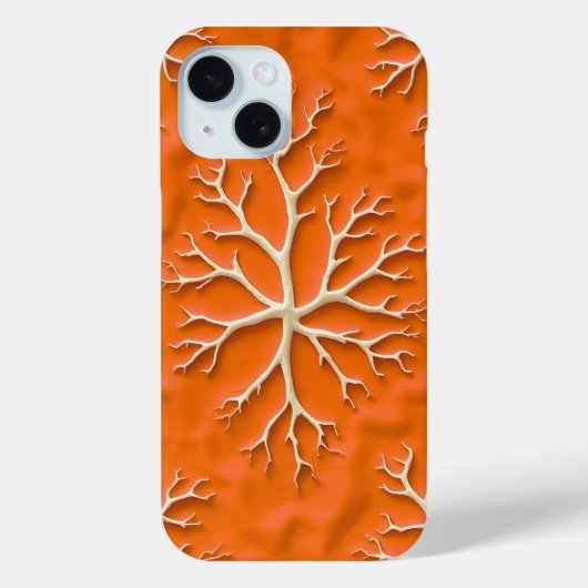 Orange Texture iPhone Case with Organic Pattern (Rückseite)
