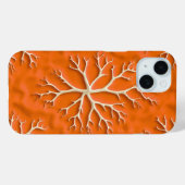 Orange Texture iPhone Case with Organic Pattern (Rückseite (Horizontal))
