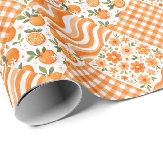 Orange Texturen Geschenkpapier (Rolleneckpunkt)