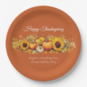 Orange Thanksgiving-Party Custom Pumpkin-Patch Pappteller (Vorderseite)