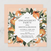 Orange Themed Citrus Engagement Party Einladung (Vorne/Hinten)