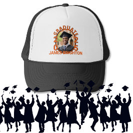 Orange Themed Foto Graduate Truckerkappe