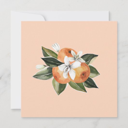 Orange Themed Kleine Süsse Babydusche Einladung (Rückseite)