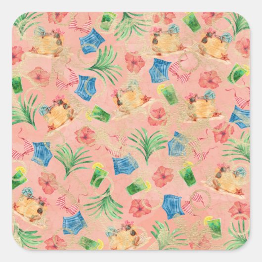 Orange Theory Quadratischer Aufkleber (Vorderseite)