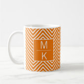 Orange Thin Zickzack Square Splitter Mit Monogramm Kaffeetasse (Links)