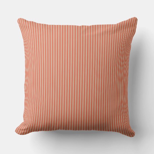 Orange Ticking Stripe Cushion Kissen (Vorderseite)