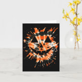 Orange Tie Dye Jack O Lantern Face - Hipe Hallowee Karte (Gelbe Blume)
