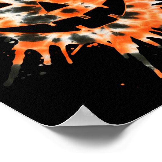 Orange Tie Dye Jack O Lantern Face - Hipe Hallowee Poster (Ecke)