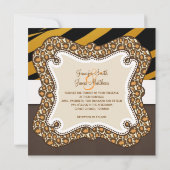 Orange Tiger Browns Stripes Hochzeits-Einladung Einladung (Rückseite)